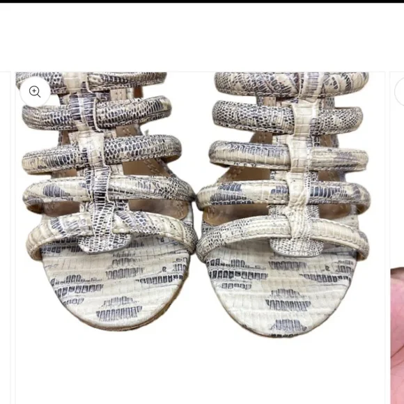 Tory Burch Charlene Lizard Print Snakeskin Sandal Heel 6 spring open toe formal